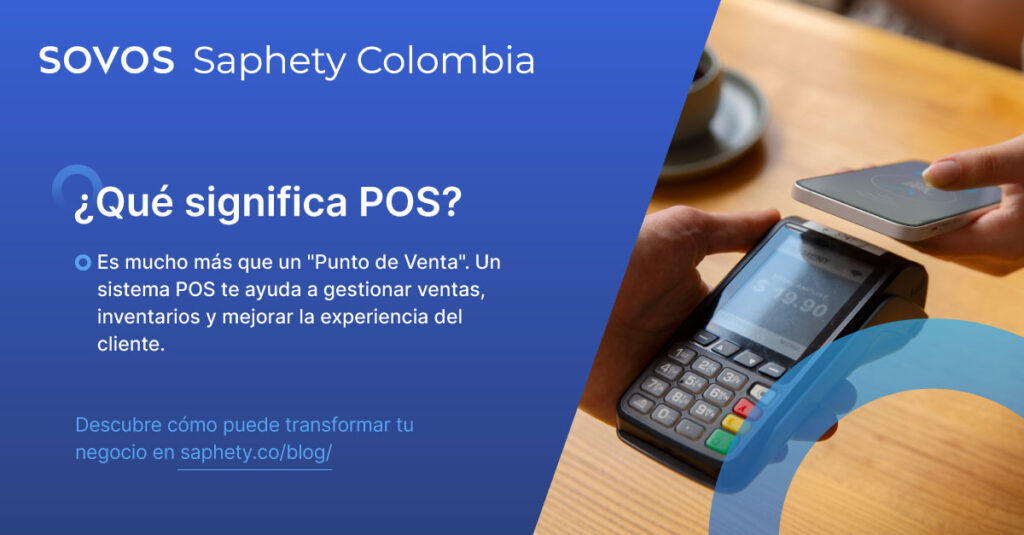 Qué significa POS. Persona pagando en un POS su cuenta del restaurante